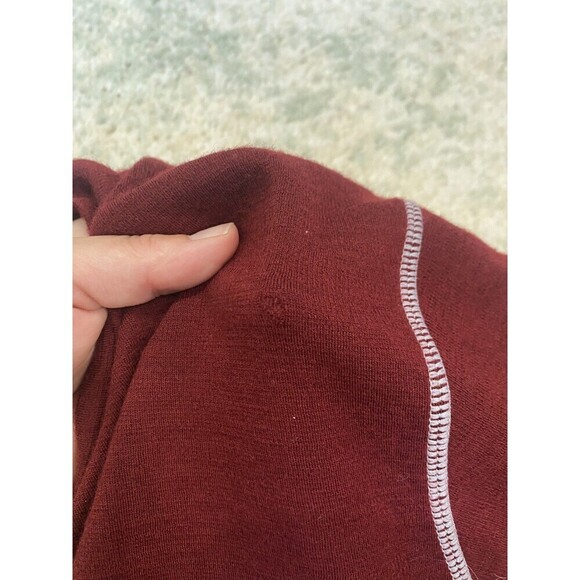 KUHL TEAM 1/4 ZIP LARGE PULLOVER 100% MERINO WOOL SWEATER KNIT RED THUMBHOLE - Picture 11 of 12